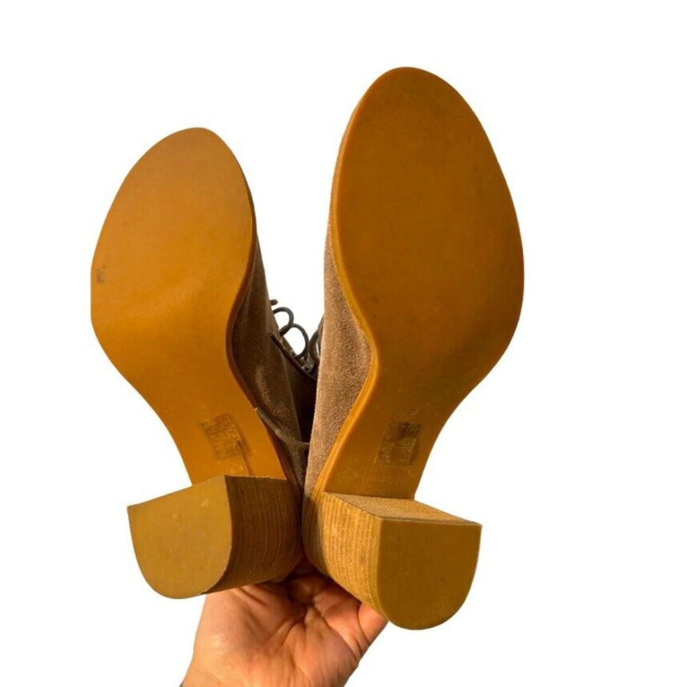 Jeffrey Campbell Square Toe Rmbroidered Lace Up Suede Ankle Bootie Size 8 Rare - Picture 7 of 7